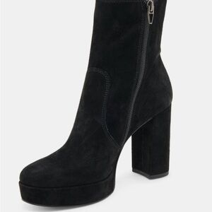 Dolce Vita CINNY Black Suede Platform Women's Boots 8.5 NEW